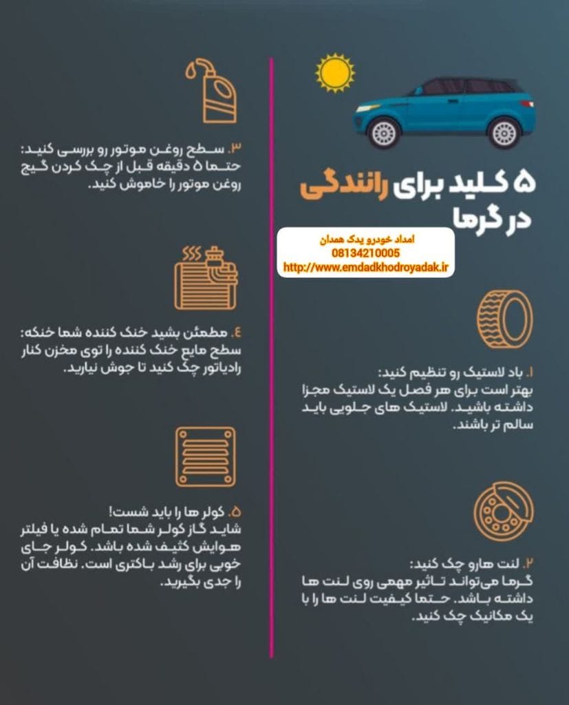 5 کلید برای رانندگی ایمن در گرما